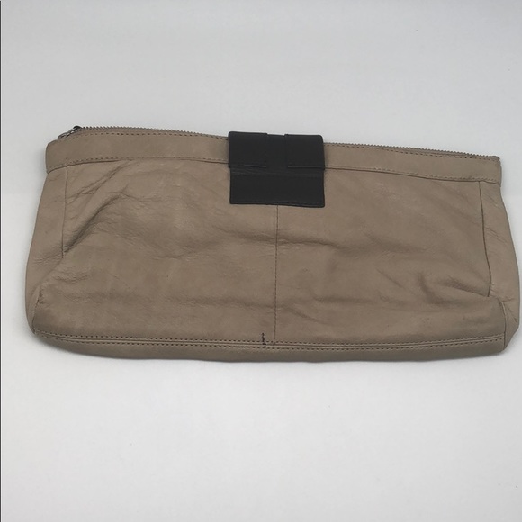 Kenneth Cole Leather Buckle Brown Clutch - Picture 5 of 8